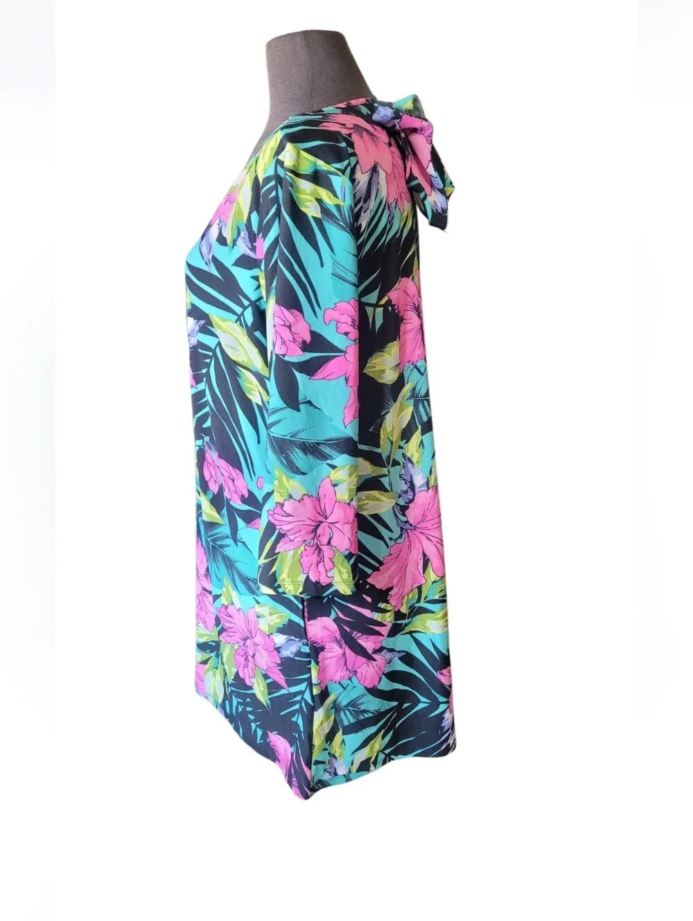 Attitudes By Renee Tropical Floral Scoop Neck Tunic W/ Matching Heeadband
